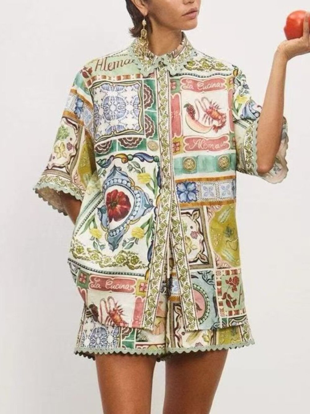 Zimmermann Colorful Patchwork Tunic Two-piece set.